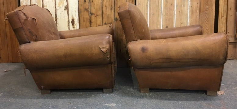Pair of 1930s/40s French 'Moustache' Chairs